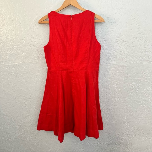 Boden Fit-and-Flare Linen Mini Dress In Vermillion Red - Picture 11 of 13